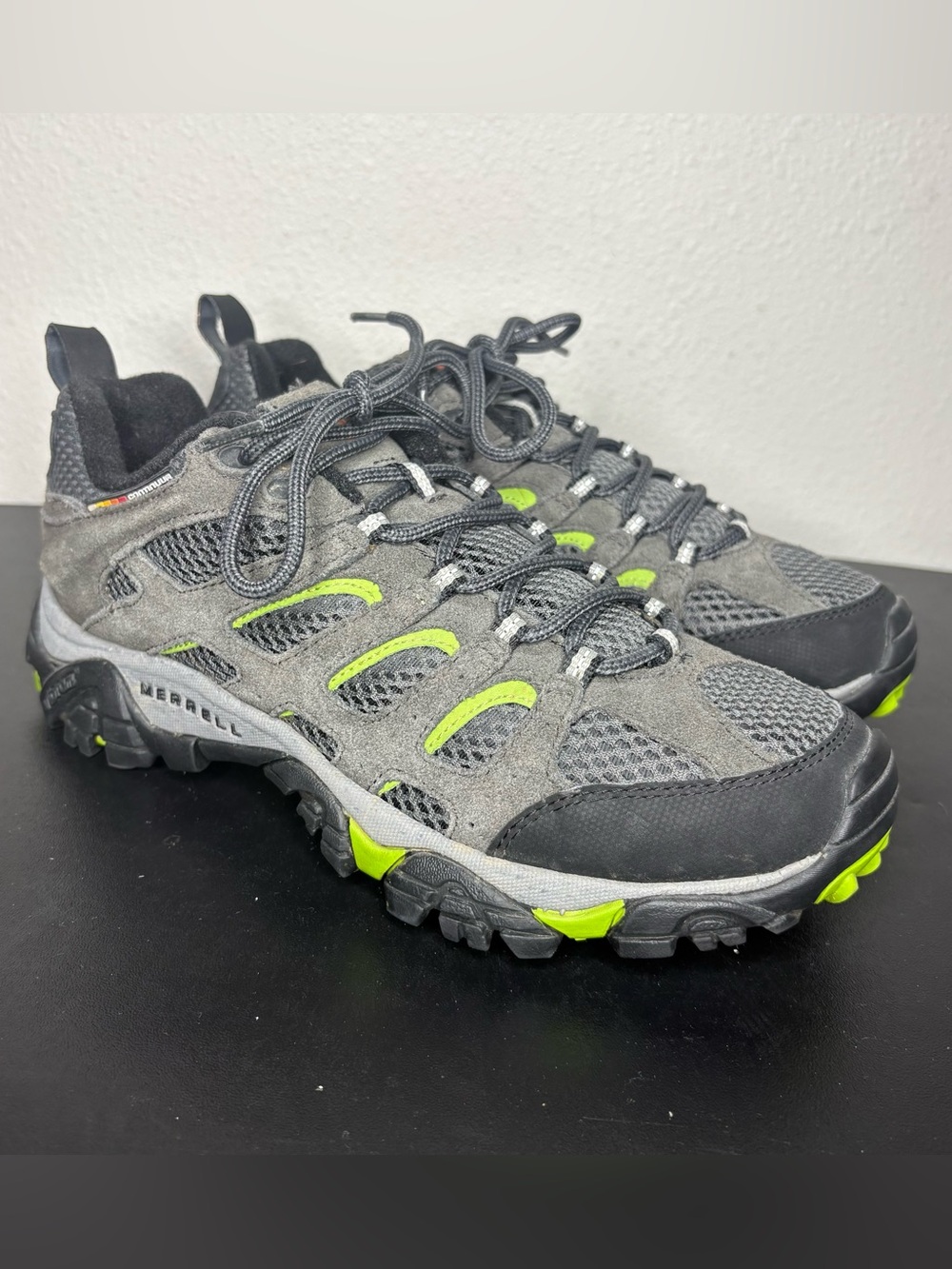 Merrell Moab Ventilator Mens 8 Hiking Shoes Granite Kryptonite Green J39179